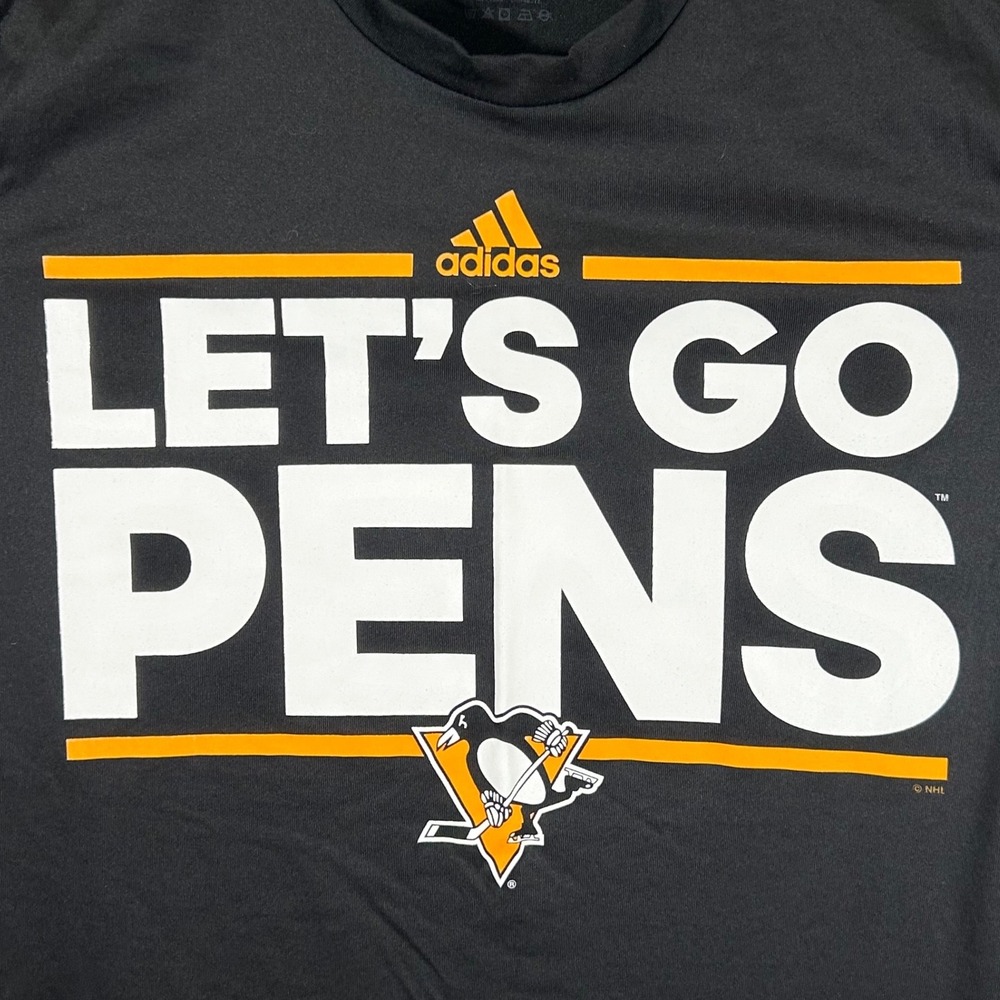 Adidas Pittsburgh Penguins Lets Go Pens Long Sleeve Creator Tee Black Small